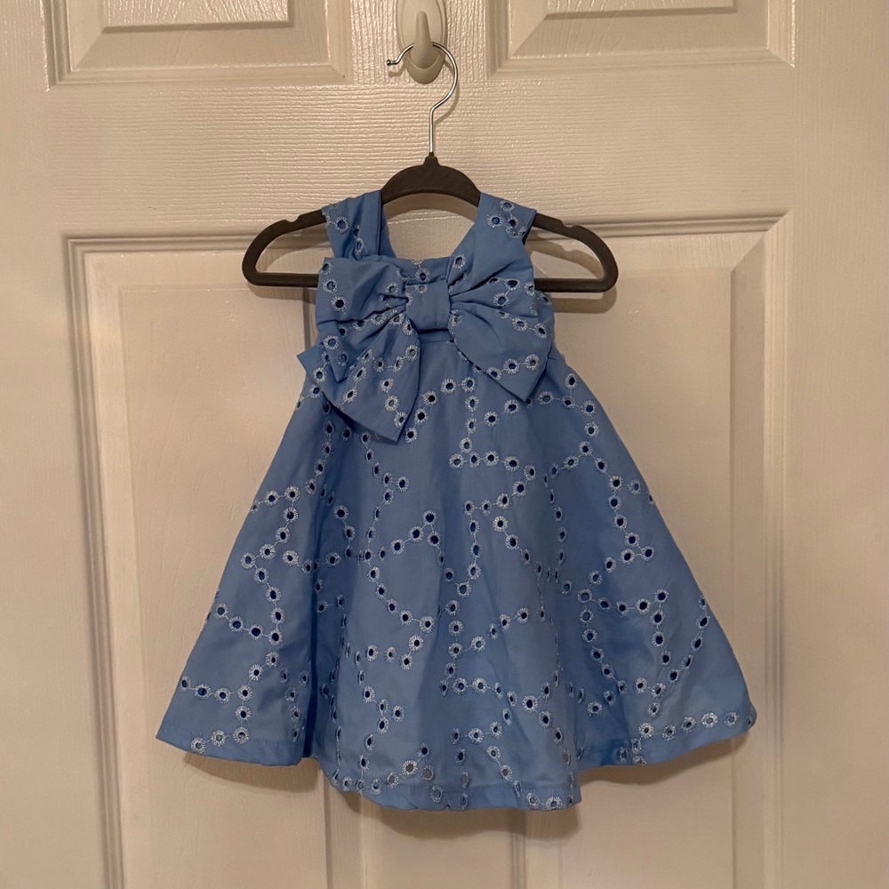 Rare Editions Blue Eyelet Dress